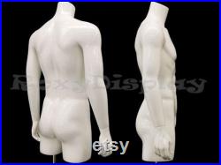 Adult Men's Fiberglass Torso Headless Mannequin with Thighs and Base TMwithS