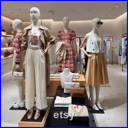 Adult Size Female Full Body Mannequin In Standing Sitting,Beige Dress Form Female Display Model,Clothes Mannequin Body With Wooden Arms