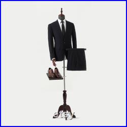 Adult Size Male Fabric Mannequin With Wooden Hands Men Model with Wooden Base Half Body Store Window Display Mannequin Torso Dress Form