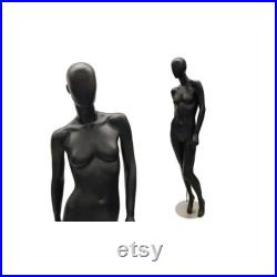 Adult Standing Faceless Female Fiberglass Matte Black Fashion Mannequin OZIB4