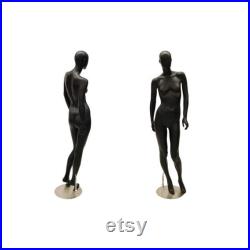 Adult Standing Faceless Female Fiberglass Matte Black Fashion Mannequin OZIB4