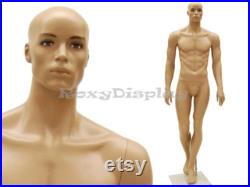 African American Adult Fiberglass Male Mannequin with Realistic Face Details MIK07A