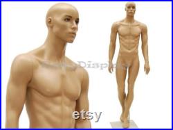 African American Adult Fiberglass Male Mannequin with Realistic Face Details MIK07A