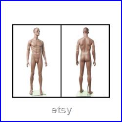 African American Male Adult Muscular Fiberglass Realistic Mannequin with Base ZEKE1