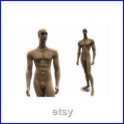 African American Realistic Adult Male Fiberglass Full Body Mannequin with Base CCF2