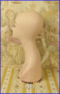 Amazing Vintage French Swivelling Shop Mannequin Bust Millinery Wig Stand