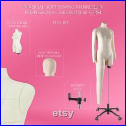 Anatomical soft sewing mannequin full kit Soft tailor dummy Sewing mannequin with guide lines
