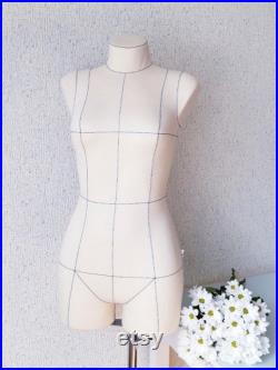 Anatomical tailor dress form in cotton cover Tailor mannequin torso Fully pinnable