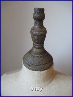 Antique 1920's Style Mannequin Jewellery Display Bust .Authentic in Style Covered in fine hessian with Rustic Metal Base