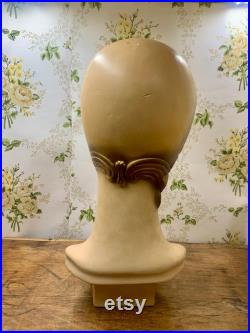 Antique 1920s bust mannequin millinery store display 15 tall flapper girl very rare