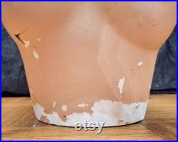 Antique 1921 Department Store Mannequin Female Bust Torso Jewelry Millinery Shop Display Plaster Chalkware