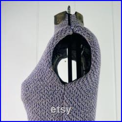 Antique 1940s Acme Mannequin Sewing Dress Form Adjustable Body Size A, Purple Tweed, Metal Stand, Steam Punk, for designer, home decor