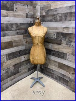 Antique Adjustable Dress Form, Vintage Mannequin on base
