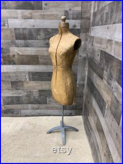 Antique Adjustable Dress Form, Vintage Mannequin on base