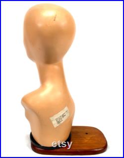 Antique Advertising 1940s Art Deco Countertop Mannequin Head Hat Shop Display