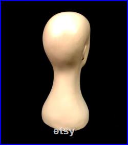 Antique Advertising 1960s Vintage Countertop Mannequin Head Shop Display Lady