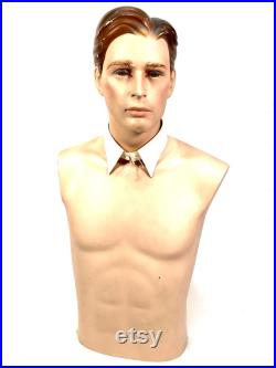 Antique Advertising Art Deco Style Countertop Bust Mannequin Stand Vintage