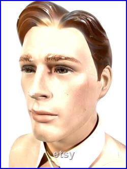 Antique Advertising Art Deco Style Countertop Bust Mannequin Stand Vintage