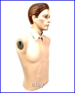 Antique Advertising Art Deco Style Countertop Bust Mannequin Stand Vintage