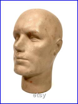 Antique Advertising Vintage Art Deco Style Countertop Mannequin Head Hat Stand