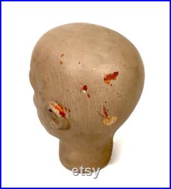 Antique Advertising Vintage Art Deco Style Countertop Mannequin Head Hat Stand