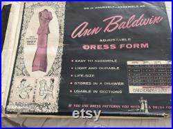 Antique Ann Baldwin Adjustable Dress Form 1957 Edition Extremely Rare Unused