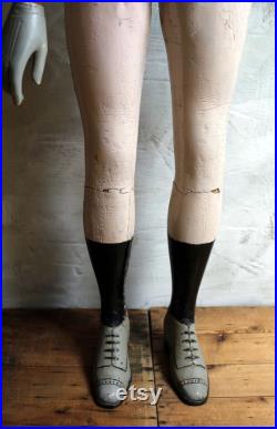 Antique Articulated Mannequin French Dummy with Legs Boy Shop Display 1800s Napoleon III Girard