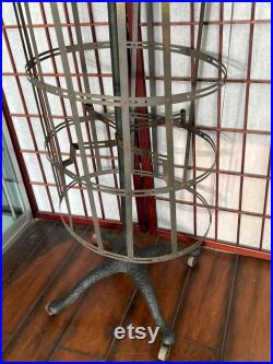 Antique Dress Form Mannequin Floral Relief Cast Iron Base, with Wood Casters 60in. Ca. 1900