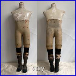 Antique Edwardian Children Full Body Mannequin and Outfit 36 Tall