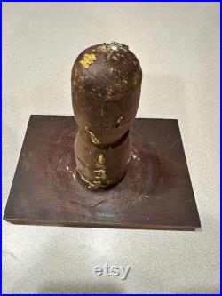 Antique Flapper Girl Plaster Bust, Vintage 1930s Hat Mannequin, VTG Beautiful Fingerwave Statue with Stand, 1940s Era Enthusiast Gift