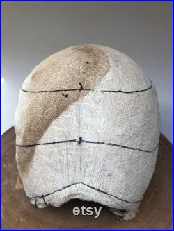 Antique French 18th Century Wig Stand Beehive wirework and linen