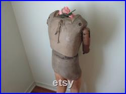 Antique French Child Mannequin Seigel Paris Rare Articulated Waist C1880's Victorian Fashion