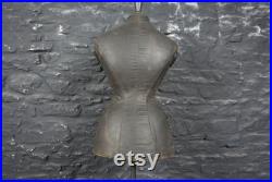 Antique French Wasp Waisted Dress Makers Mannequin Most Likely by Stockman Rare Tailors Dress Form Shop Window Display Haberdashery