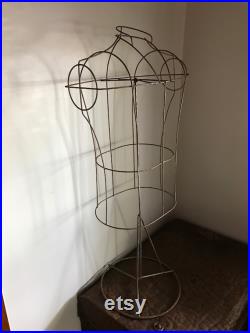 Antique French Wire Mannequin Mid Century Menswear Torso Haberdashery Industrial Metal Display Wire Work Dress Form