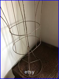 Antique French Wire Mannequin Mid Century Menswear Torso Haberdashery Industrial Metal Display Wire Work Dress Form