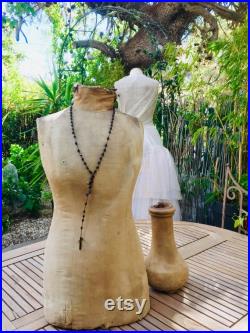 Antique French mannequin, rare vintage tailor's dummy shop display dress form from the 1800's early 19th century, shabby cottage chic home