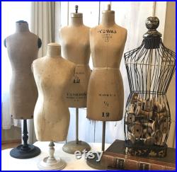 Antique HALF SCALE DRESS Form You Pick tags Mannequin Salesman Sample Advertisement Sewing Machine General Dime Store Table Top Display