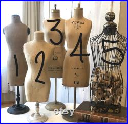 Antique HALF SCALE DRESS Form You Pick tags Mannequin Salesman Sample Advertisement Sewing Machine General Dime Store Table Top Display