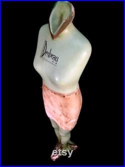 Antique Large Desbeau Corsetry Lingerie Mannequin Corset Display Stand c.1950