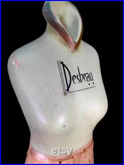 Antique Large Desbeau Corsetry Lingerie Mannequin Corset Display Stand c.1950