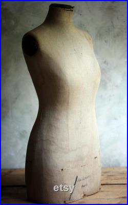 Antique Mannequin Bust French Tailors Dummy Dress Form Shop Display 1800s Au Louvre Paris Napoleon III