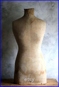 Antique Mannequin Bust French Tailors Dummy Dress Form Shop Display 1800s Napoleon III