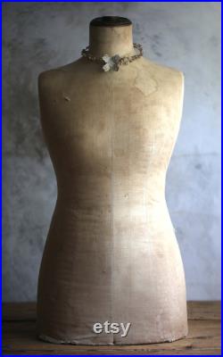 Antique Mannequin Bust French Tailors Dummy Dress Form Shop Display 1800s Napoleon III