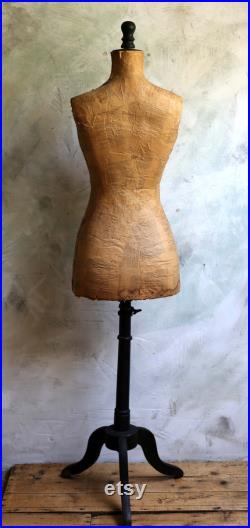 Antique Mannequin French Tailors Dummy with Stand Dress Form Shop Display 1800s Napoleon III Buste