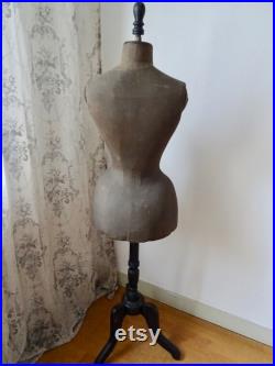 Antique Mannequin Vintage FRENCH DRESSMAKERS DUMMY rare Wasp Waist circa 1850-1900