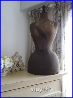 Antique Mannequin Vintage FRENCH DRESSMAKERS DUMMY rare Wasp Waist circa 1850-1900