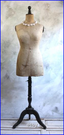 Antique Mannequin Womens French Tailors Dummy with Stand Ladies Dress Form Shop Display 1800s Napoleon III Buste