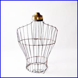 Antique Metal Wire Bust Shirt Display Stand Mercantile Store Torso Merchandise Display