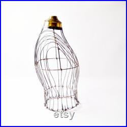 Antique Metal Wire Bust Shirt Display Stand Mercantile Store Torso Merchandise Display