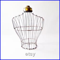 Antique Metal Wire Bust Shirt Display Stand Mercantile Store Torso Merchandise Display